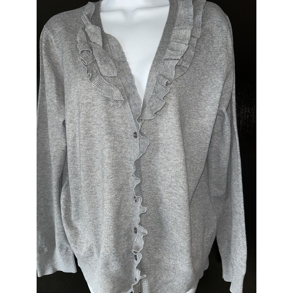 Jones New York Sport Gray Button Cardigan Sweater XL
